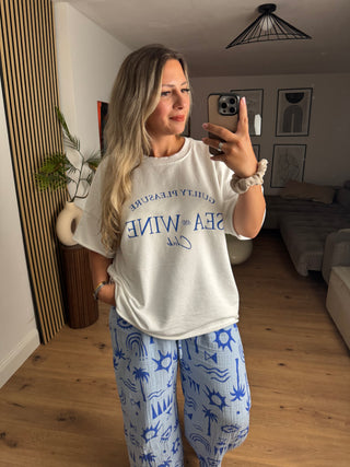 Pullover Sea Kurzarm Blau