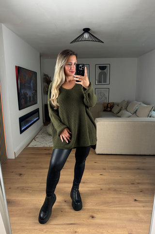 Pullover Elisa Vokuhila Oversize Khaki