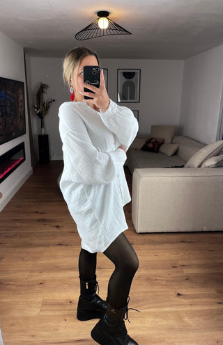 Musselin Bluse Saphie Oversize Lang