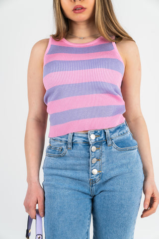 Stricktop Eileen Gestreift Flieder