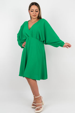 Kleid Celina mit Fledermausärmeln Grün