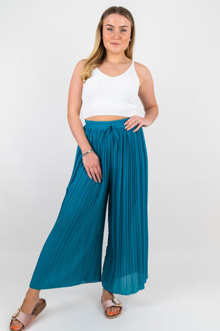 Plissee Hose Pamela Petrol