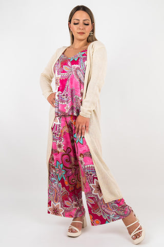 Hose Sabrina mit Paisley Muster Pink