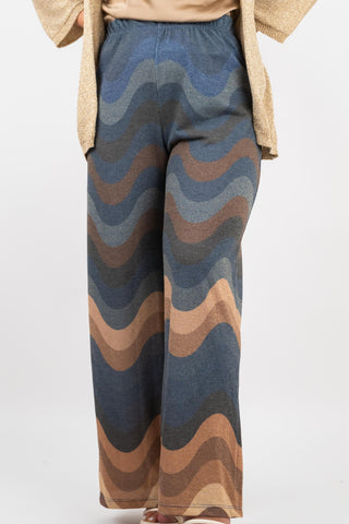 Palazzo Hose Laura mit Glitzerfäden Blau