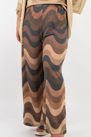 Palazzo Hose Laura mit Glitzerfäden Braun