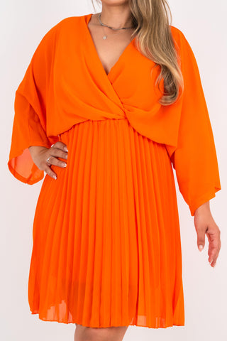 Plissee Midikleid Chiara Orange