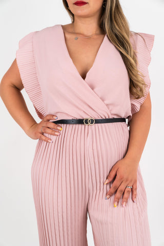 Plissee Jumpsuit Sunny mit Gürtel Rosa