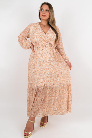 Maxi Blumenkleid Selena Beige