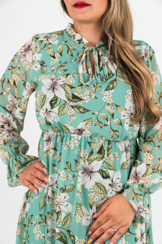 Maxi Blumenkleid Alice Grün