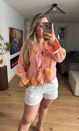 Musselin Bluse Elodie mit Sonnen-Print