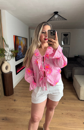 Musselin Bluse Elodie mit Sonnen-Print