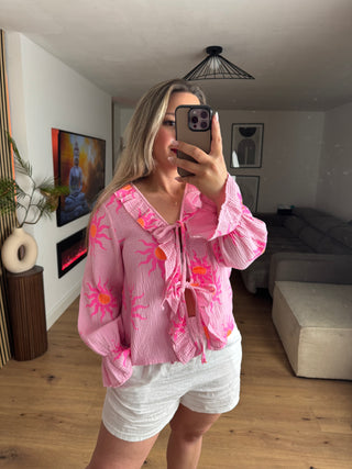 Musselin Bluse Elodie mit Sonnen-Print