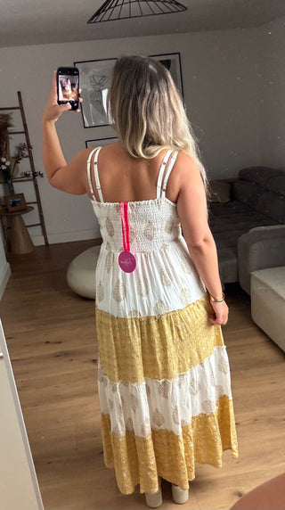 Maxikleid im Boho Look Gelb