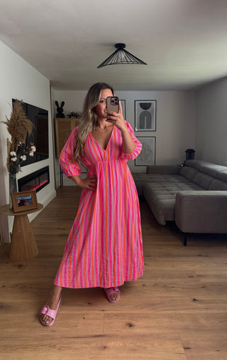 Musselin Maxikleid Brisa Gestreift