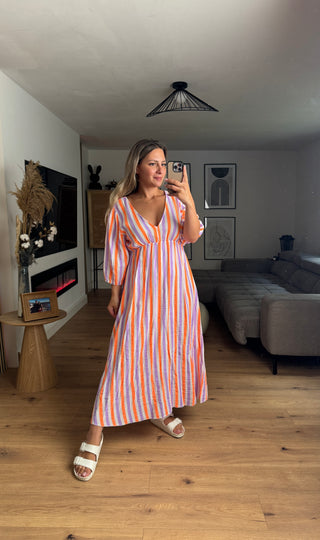 Musselin Maxikleid Brisa Gestreift