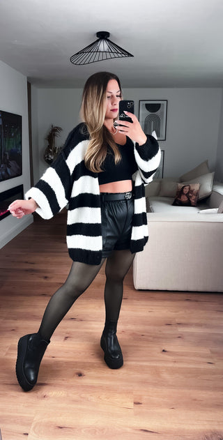 Jacke Tina Kurz Schwarz/Weiß