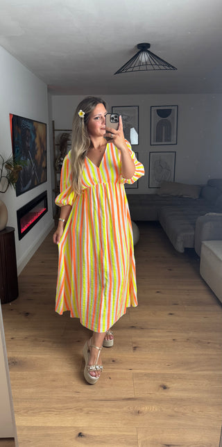 Musselin Maxikleid Brisa Gestreift