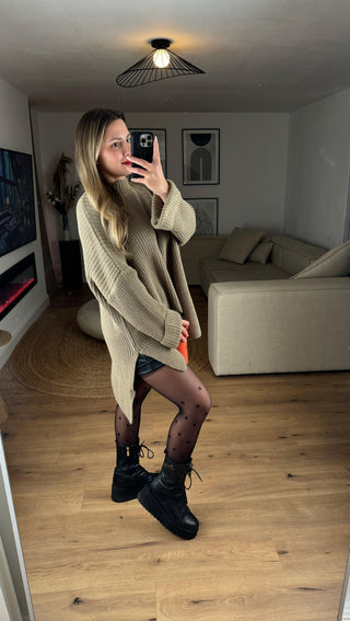 Pullover Elli Vokuhila Oversize Beige