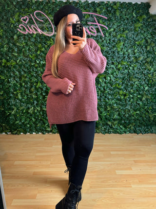 Pullover Elisa Vokuhila Oversize Rosa