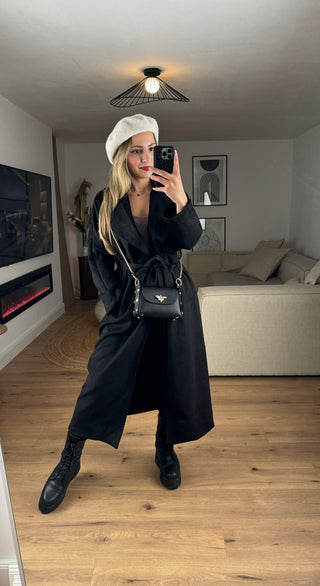 Kunstleder Mantel Riri Schwarz
