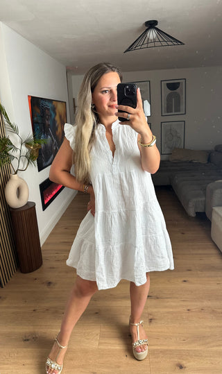 Musselin Kleid Weiß