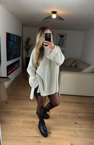 Pullover Elli Vokuhila Oversize Creme
