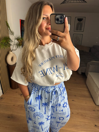 Pullover Sea Kurzarm Blau