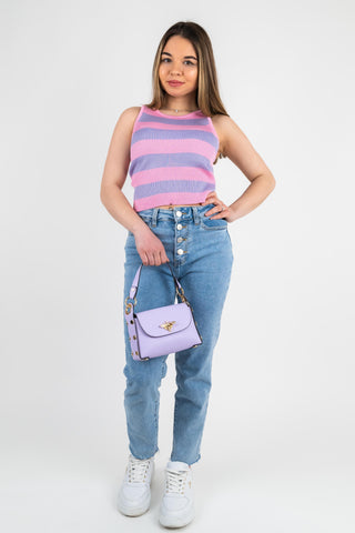 Stricktop Eileen Gestreift Flieder