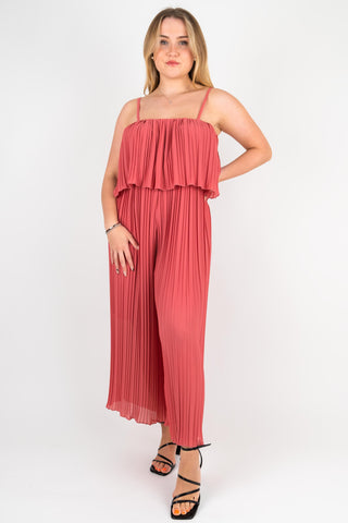 Jumpsuit Rosalie mit Plisseefalten Rosenholz