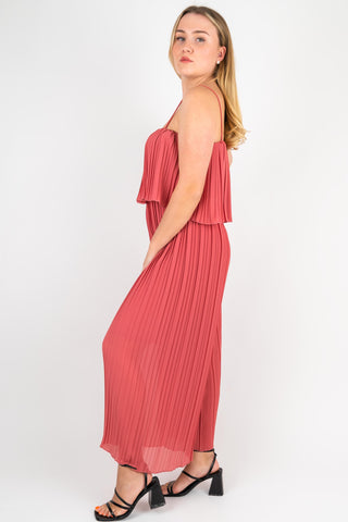 Jumpsuit Rosalie mit Plisseefalten Rosenholz