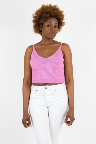 Stricktop Lilly mit V-Ausschnitt Rosa