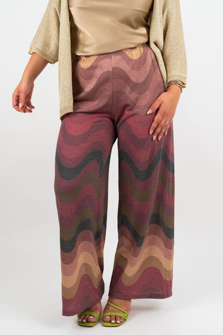 Palazzo Hose Laura mit Glitzerfäden Magenta
