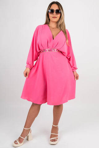 Kleid Celina mit Fledermausärmeln Pink