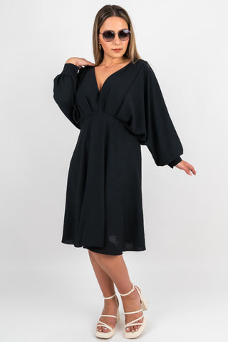 Kleid Celina mit Fledermausärmeln Schwarz