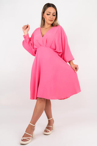 Kleid Celina mit Fledermausärmeln Pink