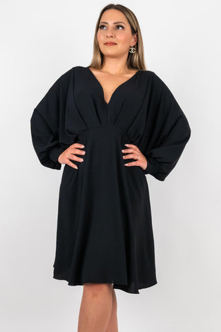 Kleid Celina mit Fledermausärmeln Schwarz