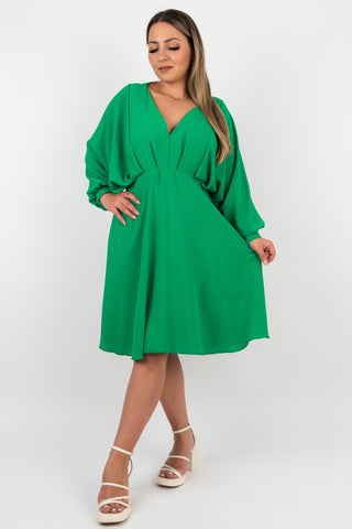 Kleid Celina mit Fledermausärmeln Grün