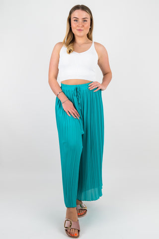 Plissee Hose Pamela Türkis