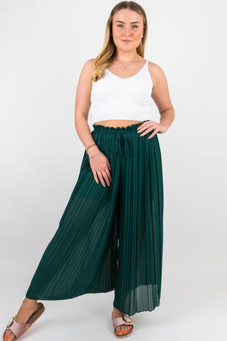 Plissee Hose Pamela Dunkelgrün