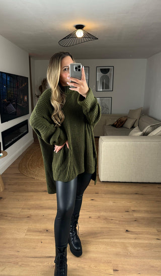 Pullover Elli Vokuhila Oversize Khaki