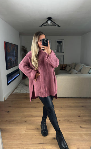 Pullover Elli Vokuhila Oversize Rosa