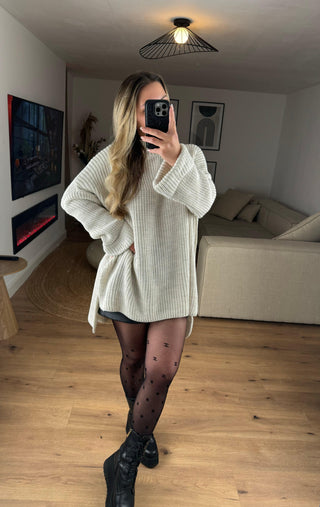 Pullover Elli Vokuhila Oversize Creme
