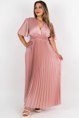 Maxikleid im Satin Look Bianca Rosa