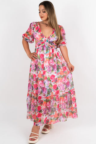 Maxikleid mit Cut-Outs Alexandra Pink