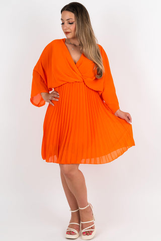 Plissee Midikleid Chiara Orange