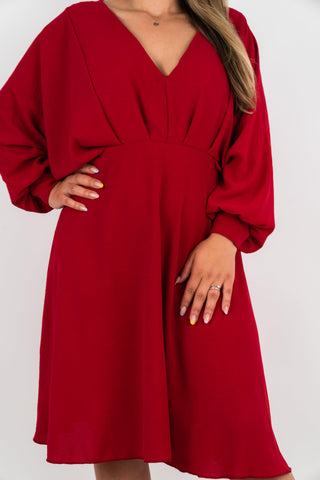 Kleid Celina mit Fledermausärmeln Bordeaux