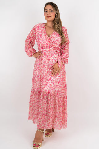 Maxi Blumenkleid Selena Pink