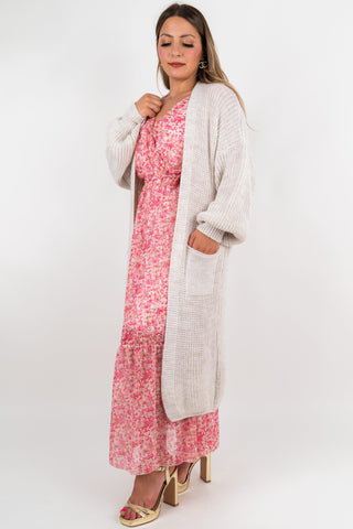 Strickjacke Nele Lang Beige