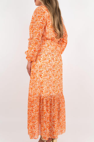 Maxi Blumenkleid Selena Orange