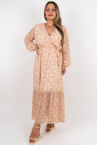 Maxi Blumenkleid Selena Beige